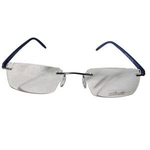 Silhouette Rimless Eyeglasses FRAMES ONLY 5377 60 51-19 140 5379 Blue Austria